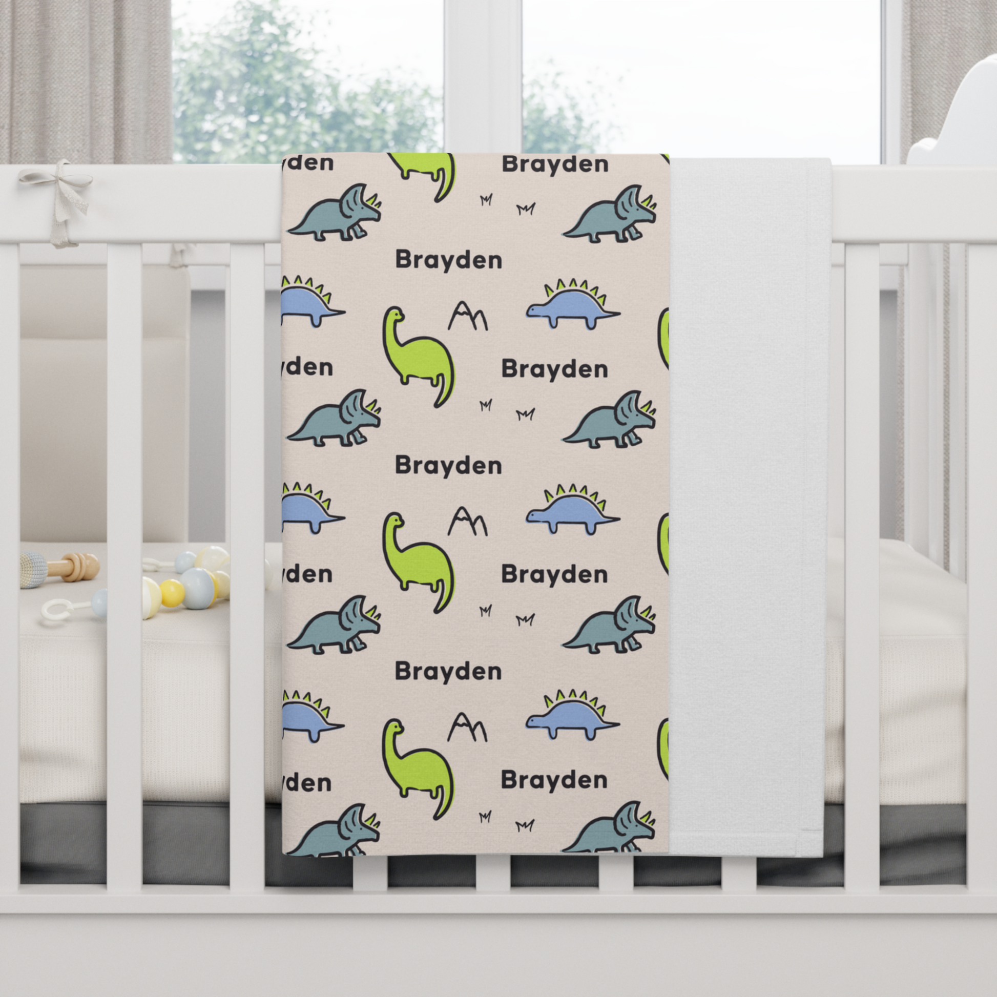 Dinosaur Personalized Baby Blanket TinyKai